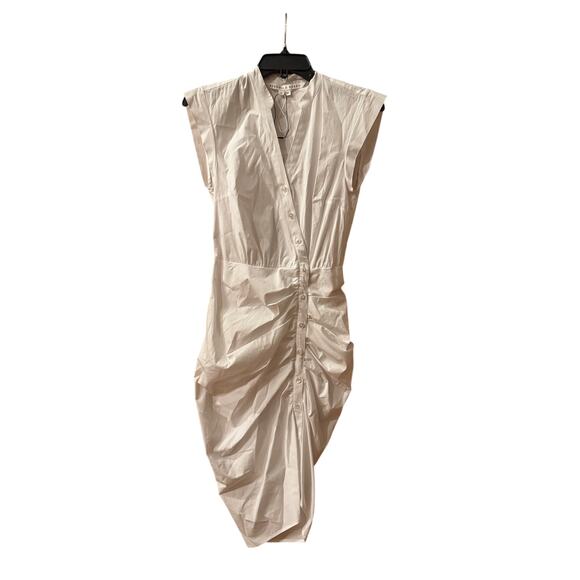 Veronica beard ruched shirt dress white dress (new) - Picture 6 of 7